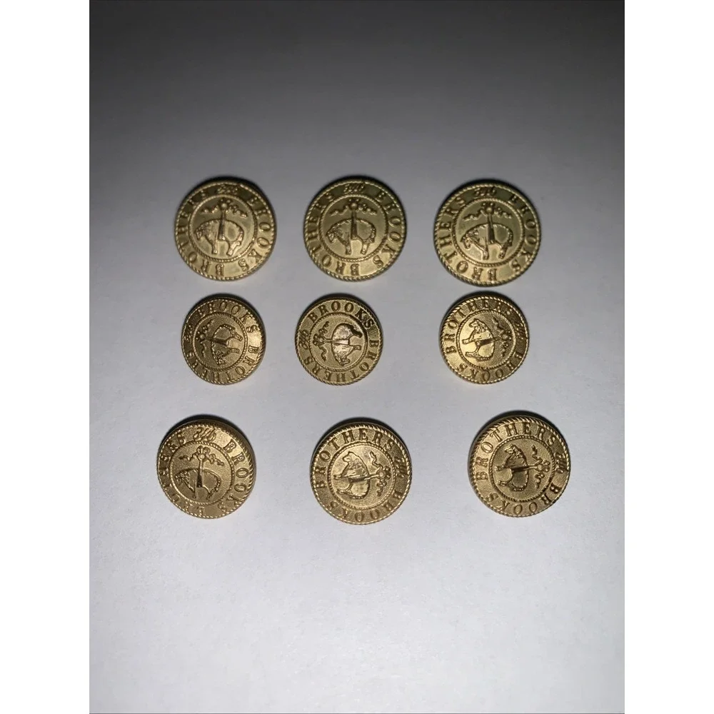 9 Brooks Brothers 346 Golden Fleece Metal Blazer Buttons Sheep Logo Front Sleeve